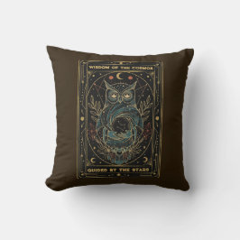 Cojín Decorativo Búho Oráculo Cósmico • Celestial Místico