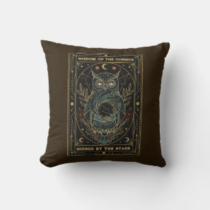 Cojín Decorativo Búho Oráculo Cósmico • Celestial Místico 