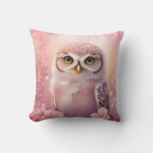 Cojín Decorativo Búho rosado adorable