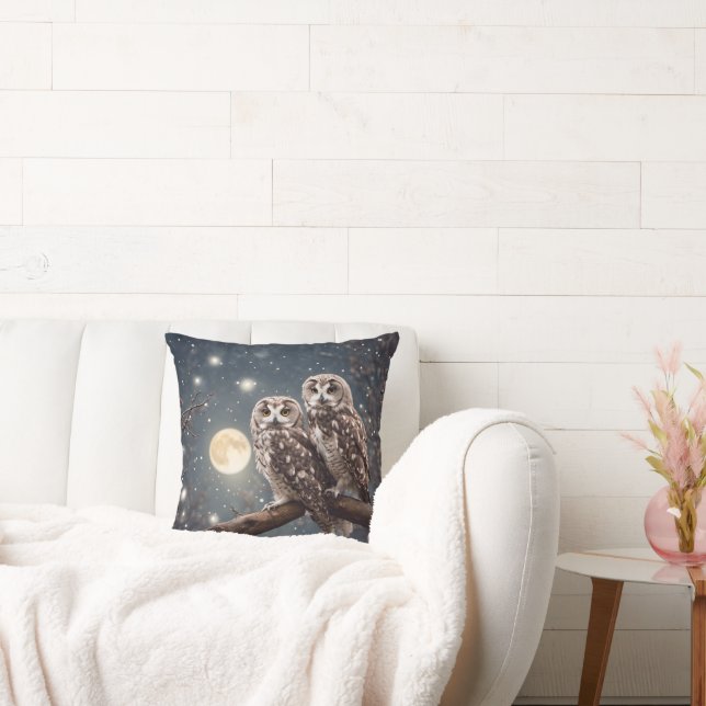 Cojín Decorativo Búhos con luna llena (Sofá)