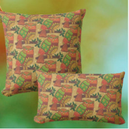 Cojín Decorativo Búhos de Arte Popular en Ramas para Niños 