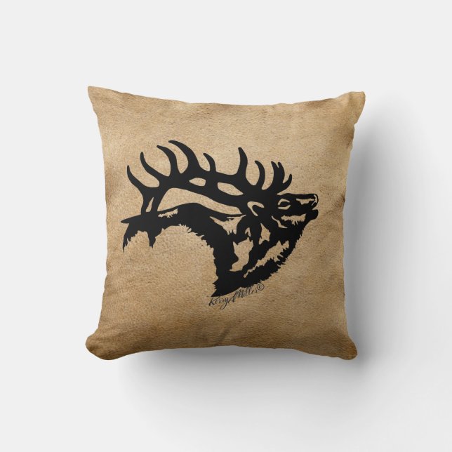 Cojín decorativo Bull Elk Silhouette (Anverso)