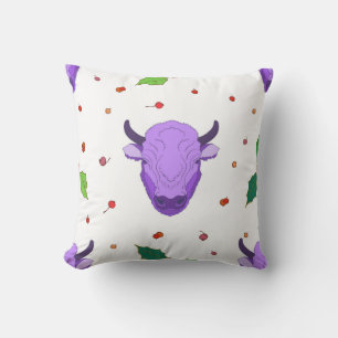 Cojín Decorativo Bull, holly, mistletoe y bayas. El símbolo de