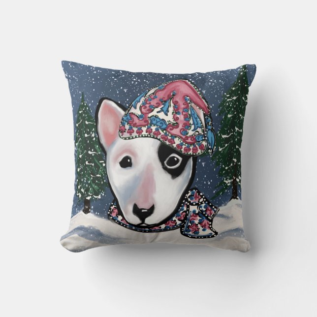 Cojín Decorativo Bull Terrier Miniatura (Anverso)
