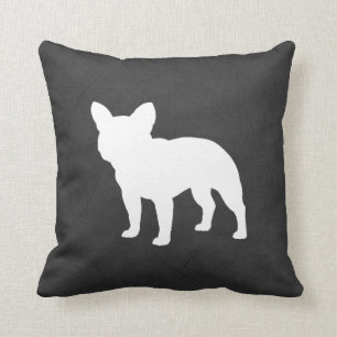 Cojín Decorativo Bulldog blanco francés Silhouette Frenchie Perro 
