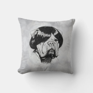 Cojín Decorativo Bulldog con peluca (Estilo 5) Arte Fino
