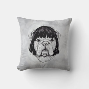 Cojín Decorativo Bulldog con peluca (Estilo 6) Arte Fino