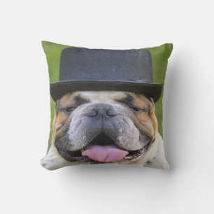 Cojín Decorativo Bulldog con sombrero de copa