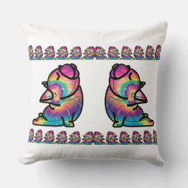 Cojín Decorativo Bulldog de Yoga Groovy: Colores divertidos de Tie