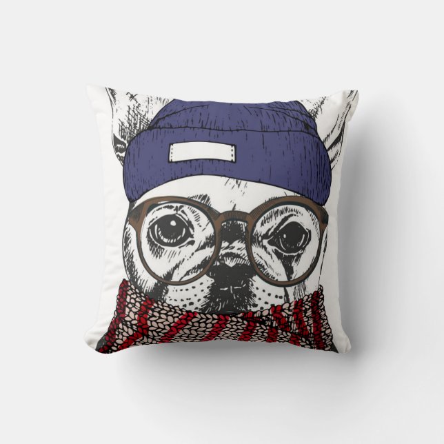 Cojín Decorativo Bulldog del francés del inconformista (Anverso)