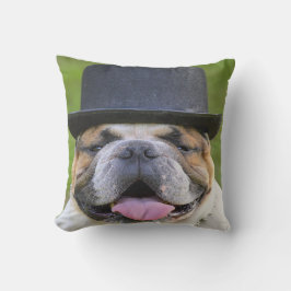 Cojín Decorativo Bulldog en sombrero superior