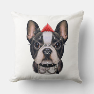 Cojín Decorativo Bulldog Francés Al Estilo Rock punk Para El Perro