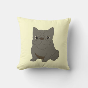 Cojín Decorativo Bulldog Francés Bebe Gris, Crema,