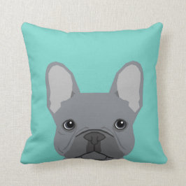 Cojín Decorativo Bulldog francés cachorro adorable menta graciosa a