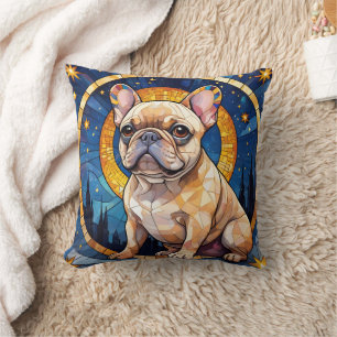 Cojín Decorativo Bulldog francés Cielo Nocturno de la Ciudad de Vid