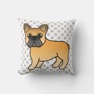 Cojín Decorativo Bulldog Francés Ciervo Caricatura de Perro Lindo