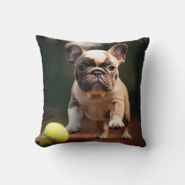Cojín Decorativo 🐶 Bulldog francés 🎾 con baile de tenis