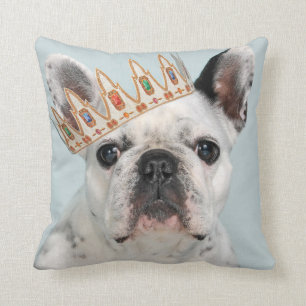 Cojín Decorativo Bulldog francés con corona