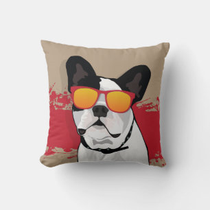 Cojín Decorativo Bulldog francés con gafas de sol