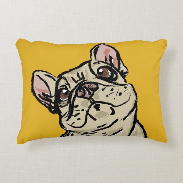 Cojín Decorativo Bulldog francés con graffiti (Anverso)