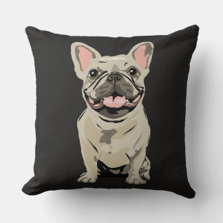 Cojín Decorativo Bulldog Francés Crema