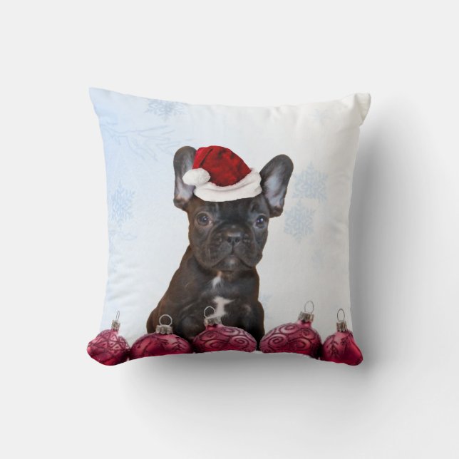 Cojín Decorativo Bulldog francés del navidad (Anverso)