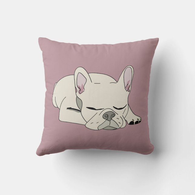 Cojín Decorativo Bulldog Francés durmiendo (Reverso)