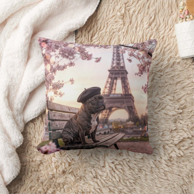 Cojín Decorativo Bulldog Francés En París (Manta)