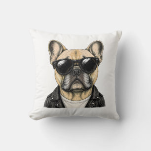 Cojín Decorativo Bulldog Francés Gráfico de Perro Genial