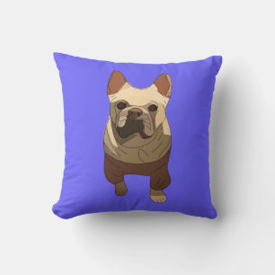 Cojín Decorativo Bulldog Francés, Lila Púrpura