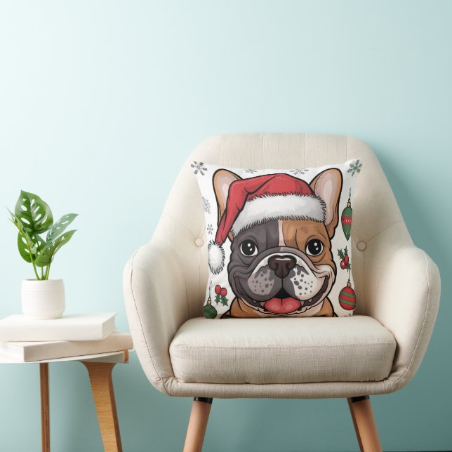 Cojín decorativo Bulldog francés navidades Santa D (Silla)