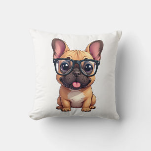Cojín Decorativo Bulldog Francés que Lleva Gafas