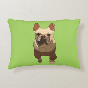 Cojín Decorativo Bulldog Francés, Verde Lima