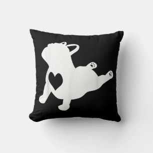 Cojín Decorativo Bulldog francés Yoga Love Heart Frenchie