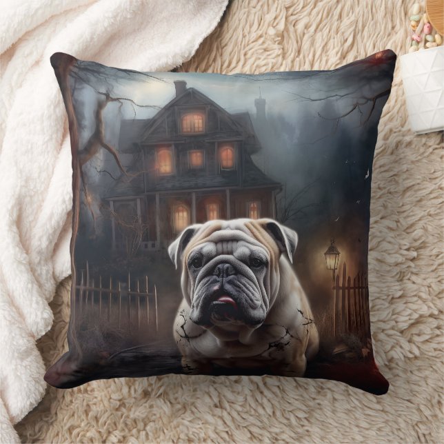 Cojín Decorativo Bulldog Halloween Scary (Manta)