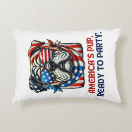 Cojín Decorativo Bulldog Inglés 4 De Julio Merica Gafas De Sol Esta