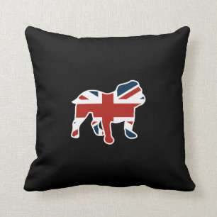 Cojín Decorativo Bulldog inglés en la bandera de Union Jack