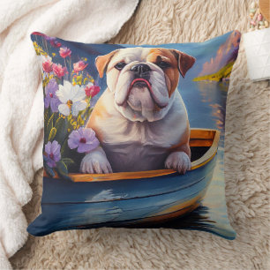 Cojín Decorativo Bulldog Inglés en una Paleta: Una Aventura Escénic