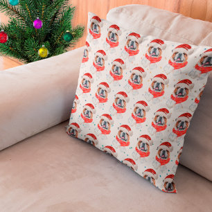 Cojín Decorativo Bulldog Inglés Navidad