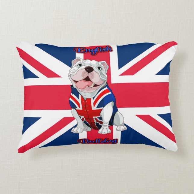 Cojín Decorativo Bulldog inglés Union Jack (Anverso)