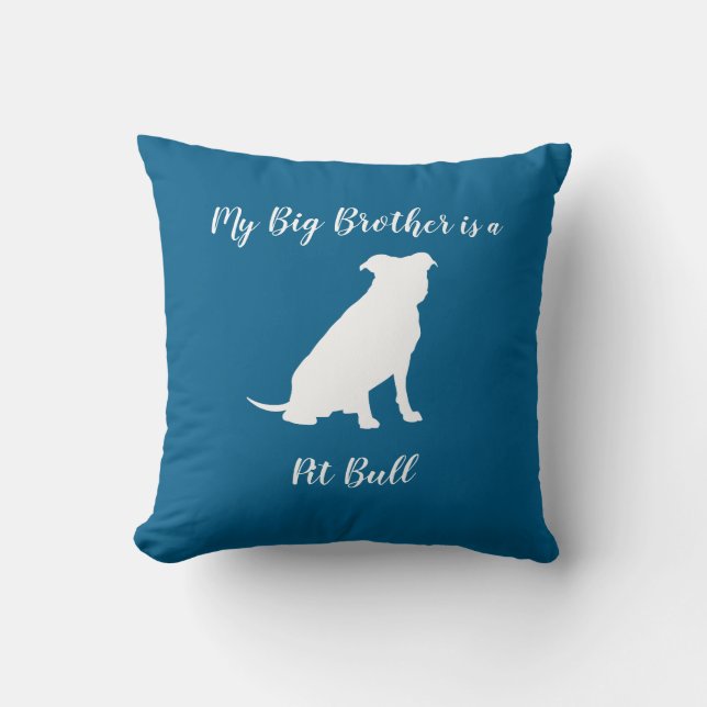 Cojín Decorativo Bulldog Pit Baby Shower Blue Boy Pitbull (Anverso)