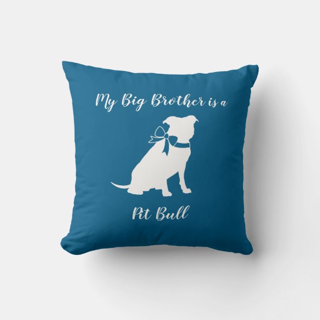 Cojín Decorativo Bulldog Pit Baby Shower Blue Boy Pitbull (Anverso)
