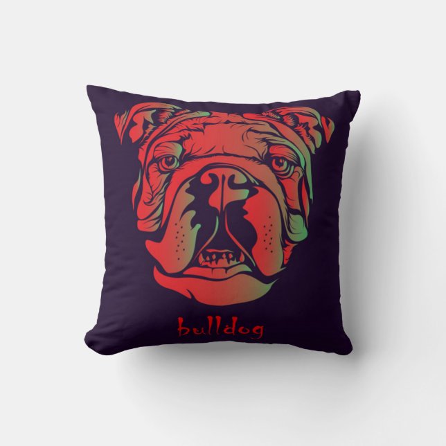 Cojín Decorativo Bulldog rojo (Anverso)