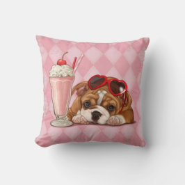 Cojín Decorativo Bulldog y milkshake ingleses