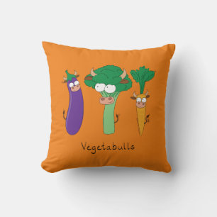 Cojín Decorativo Bulls vegetarianos Bulls vegetales Funny Pillow