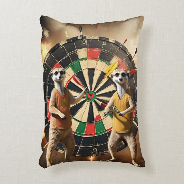 Cojín Decorativo Bullseye Burrow: Liga Meerkat Dart, (Frente (Vertical))