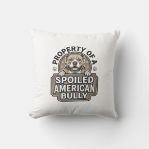 Cojín Decorativo Bully Americano Mimado Diseño de Grabado Vintage_1