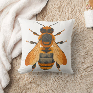 Cojín Decorativo Bumble Bee de estilo antiguo - Inspirado en la épo