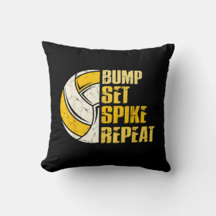 Cojín Decorativo Bump Set Spike Repetir voleibol Gracioso