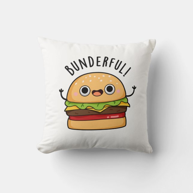 Cojín Decorativo Bunderny Burger Bun Pun (Anverso)